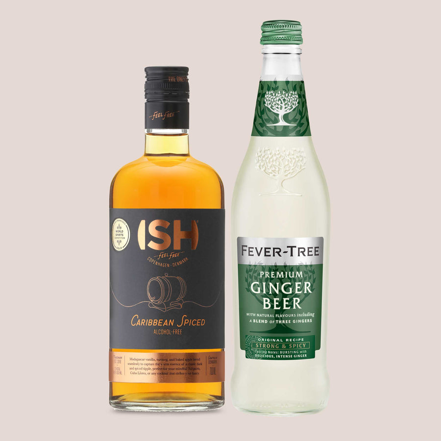 ISH alcohol-free rum and fever-tree ginger beer
